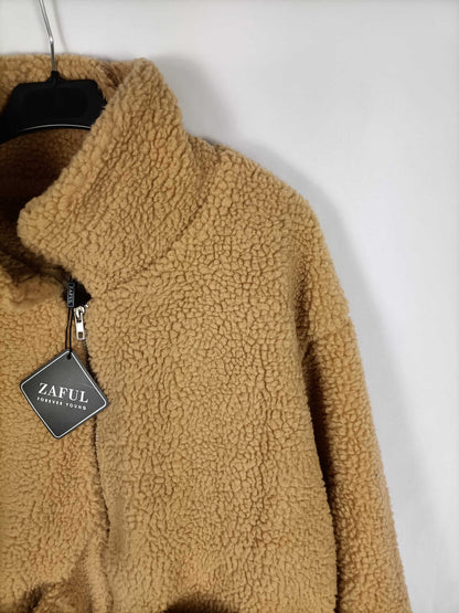 ZAFULL. Abrigo borrego camel T.36