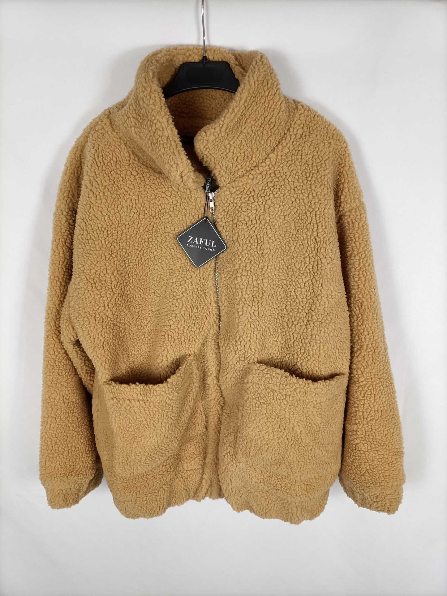 ZAFULL. Abrigo borrego camel T.36