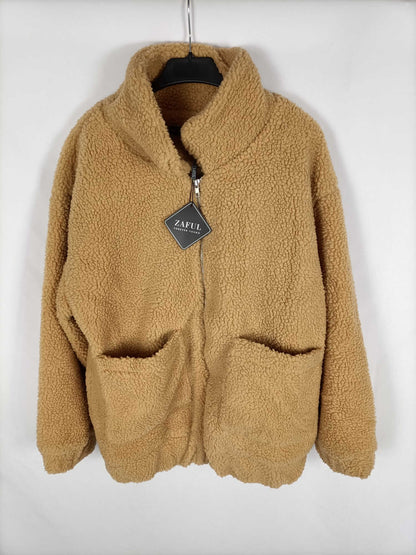 ZAFULL. Abrigo borrego camel T.36
