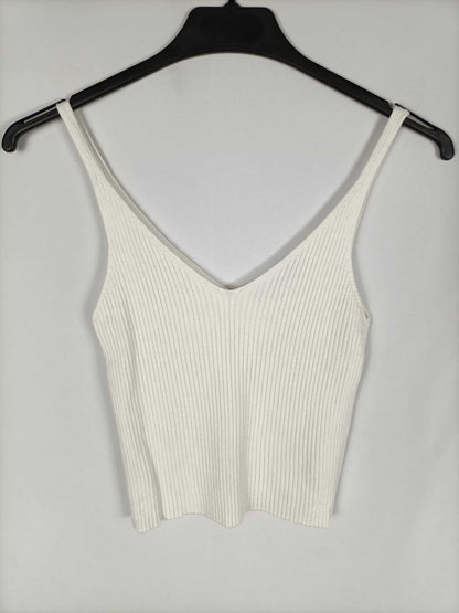 STRADIVARIUS. Top punto blanco T.s