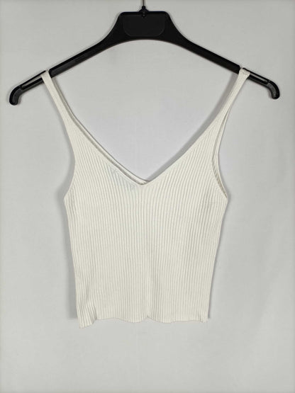 STRADIVARIUS. Top punto blanco T.s