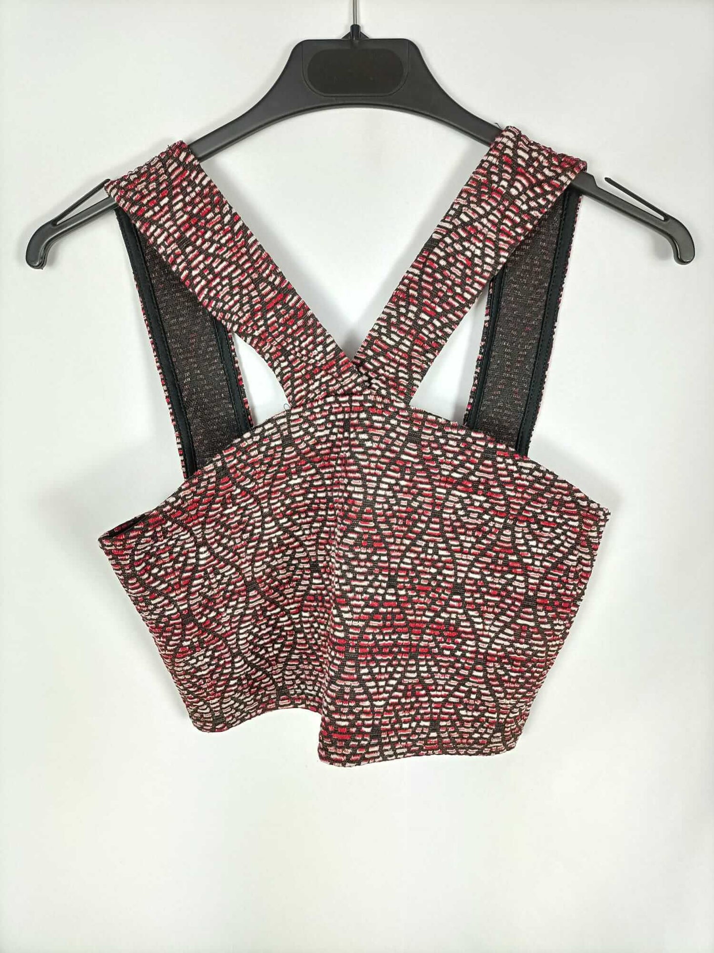 PUL&BEAR. Top étnico rojo y negro T.m