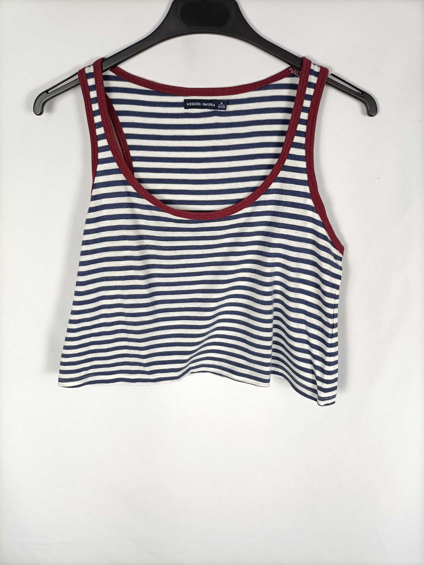 BERSHKA. Top rayas azules T.s