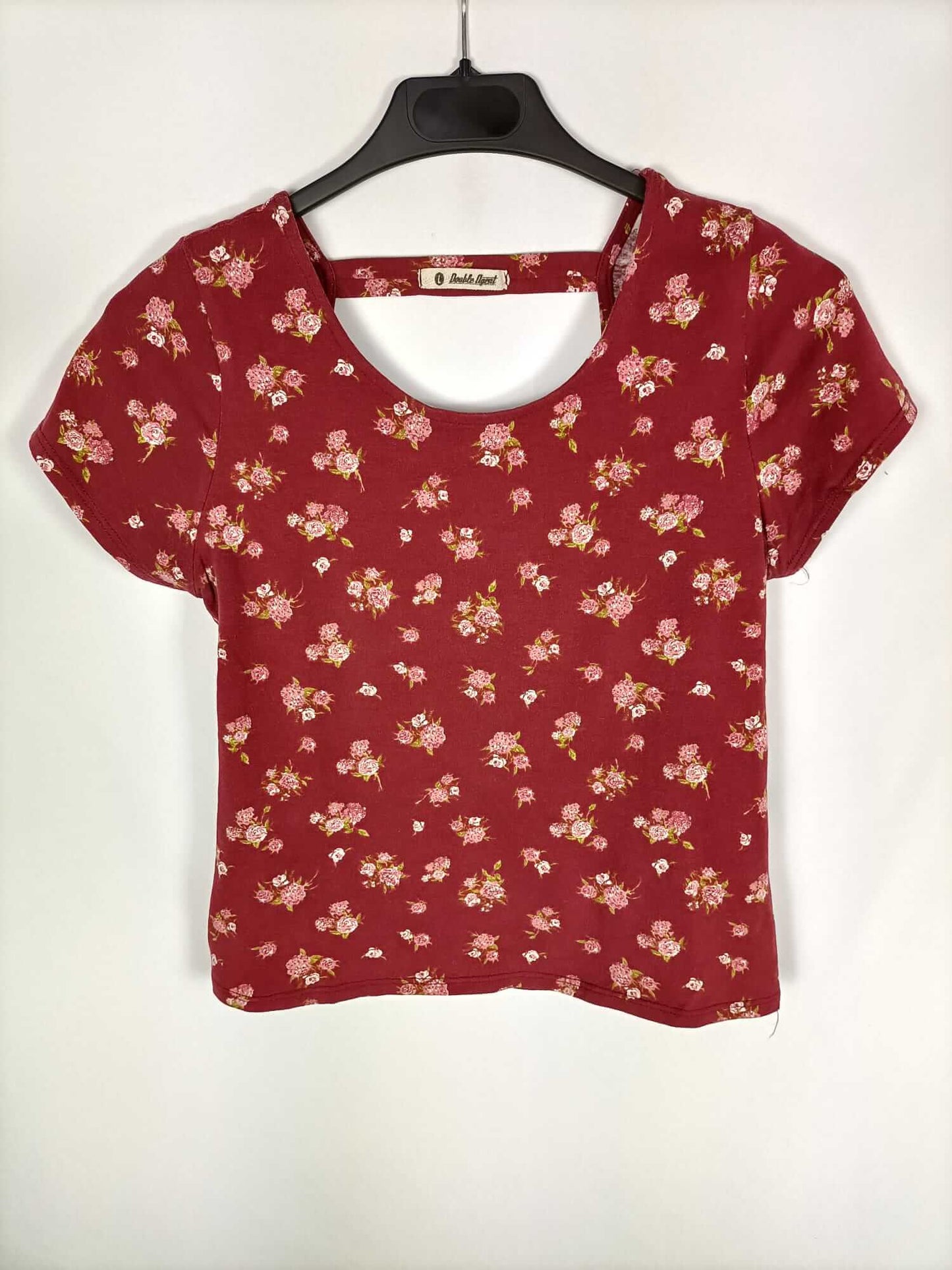 DOUBLE AGENT. Camiseta burdeos T.s