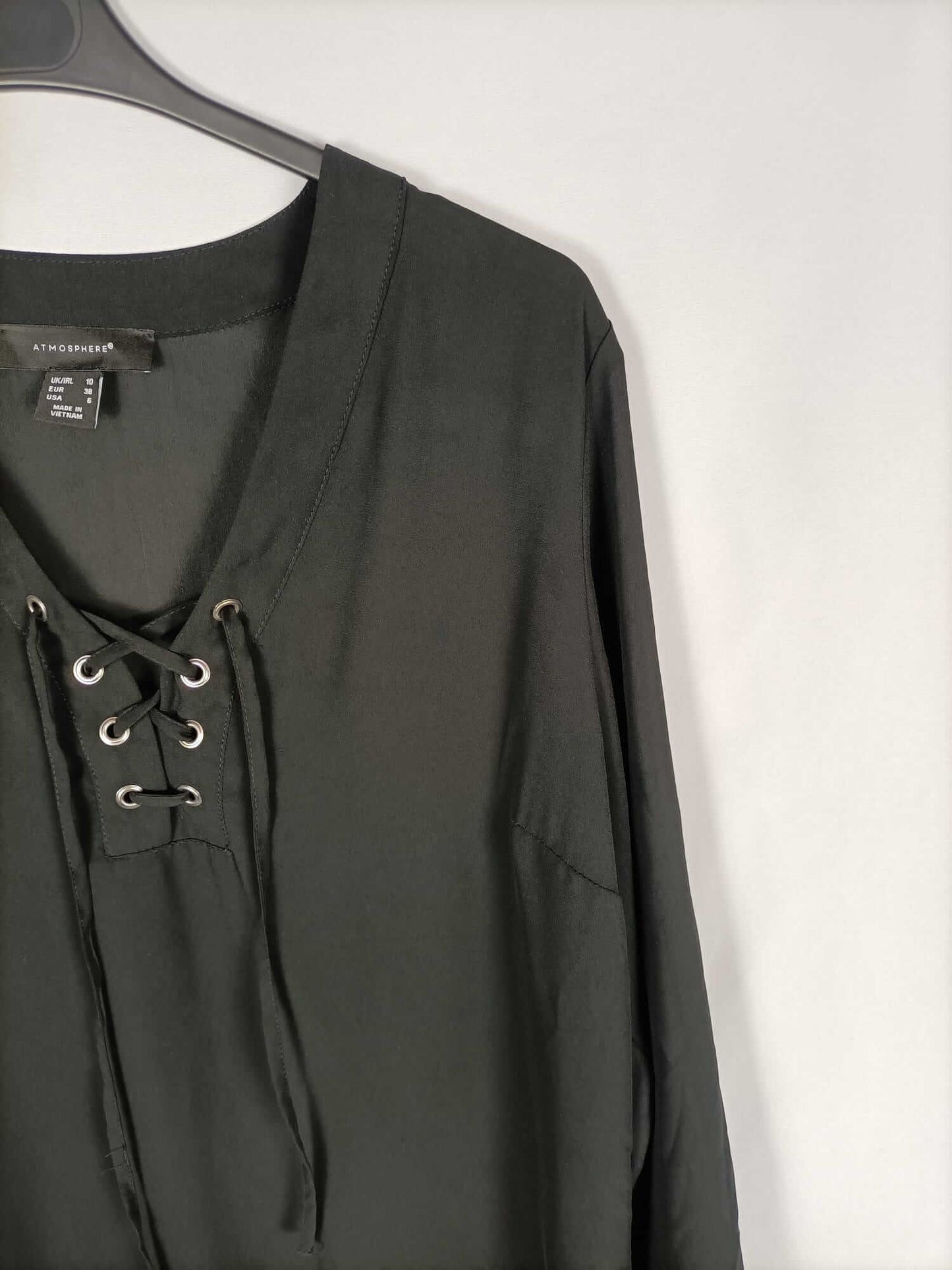 PRIMARK. Black rope blouse, size 38