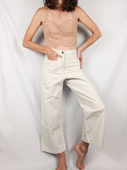 ZARA. Croptop encaje rosa T.l