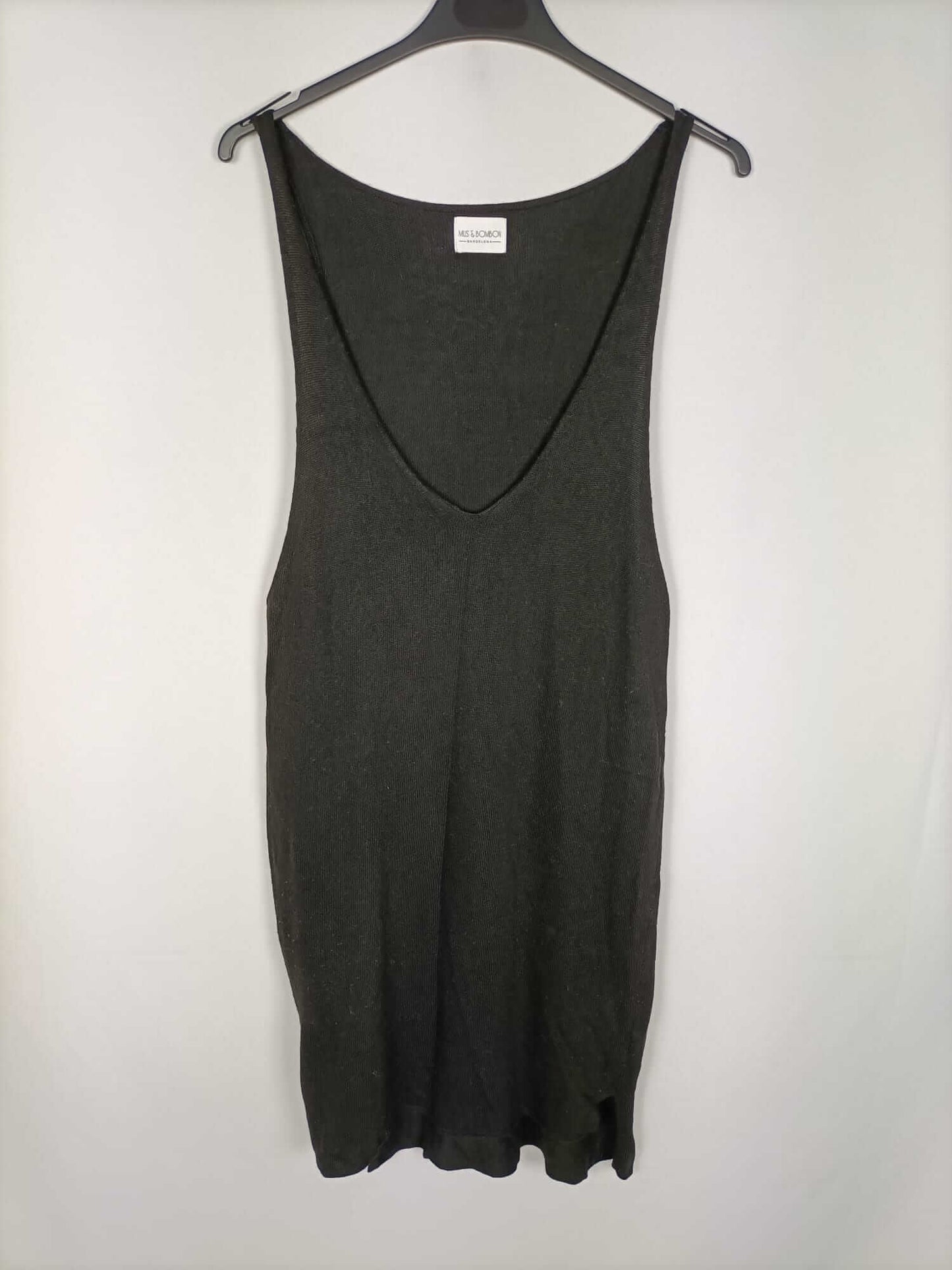 MUS & BOMBON. Vestido negro punto T.u (s/m)