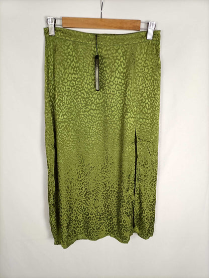 MOTEL. Falda verde animal print T.s