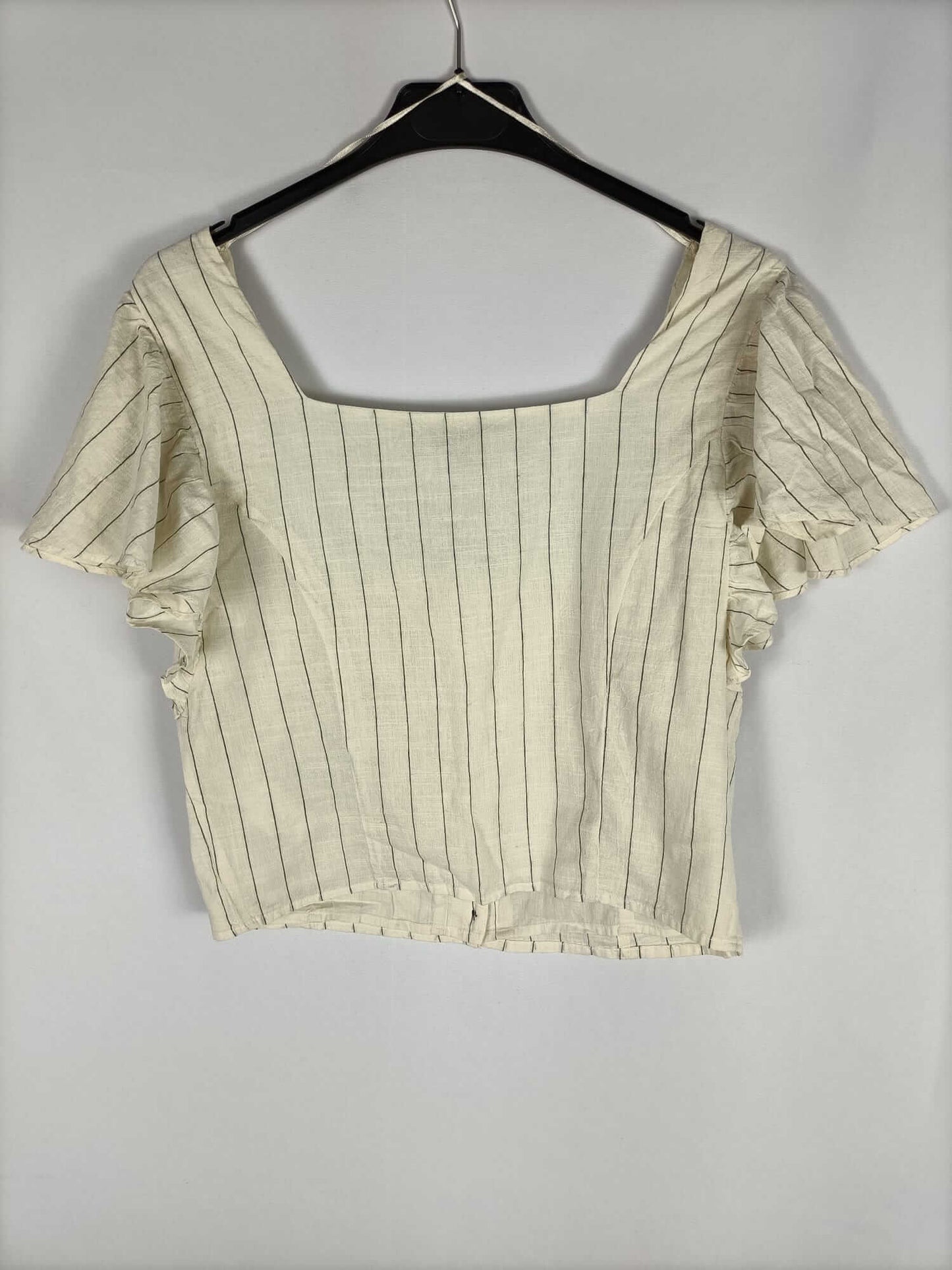 ZARA. Top beige rayas T.l