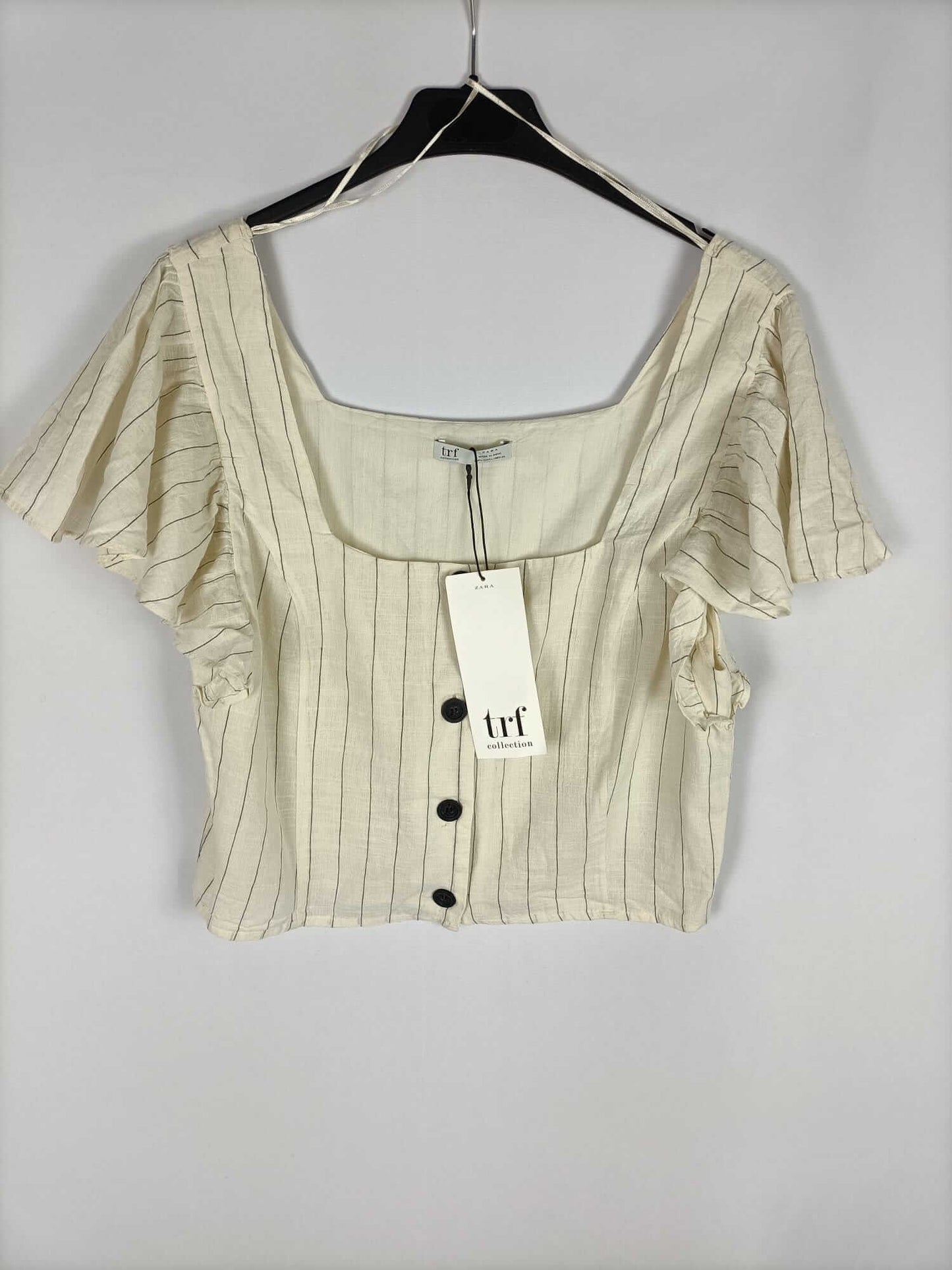 ZARA. Top beige rayas T.l