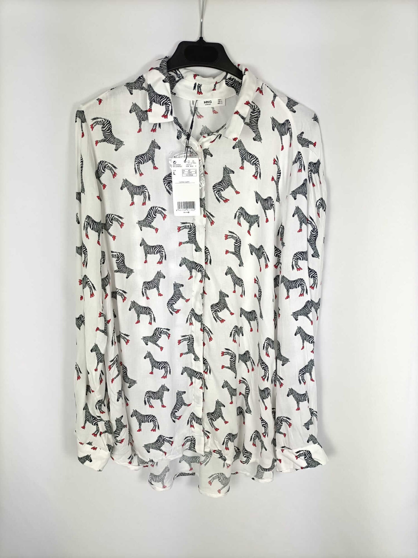 MANGO. Camisa cebras T.l