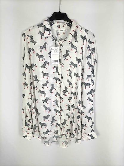 MANGO. Camisa cebras T.l