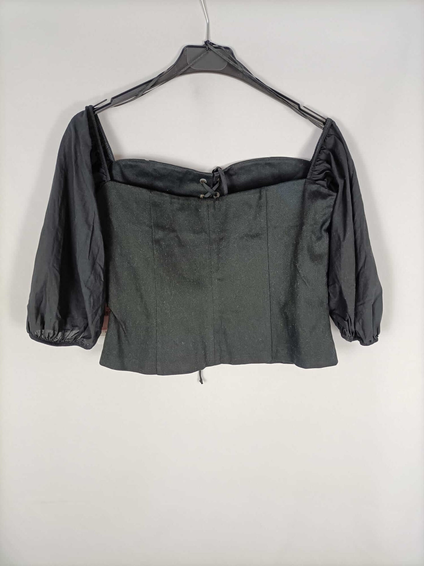 ZARA. Top negro corset T.l