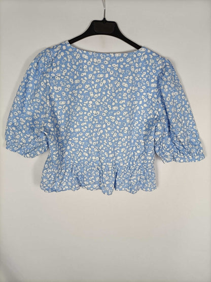 ZARA. Blue floral top Tl