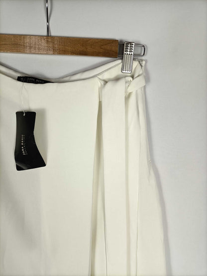 ZARA. Pantalón palazzo cruzado T.m