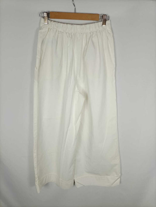 OYSHO. Pantalón blanco palazzo T.m