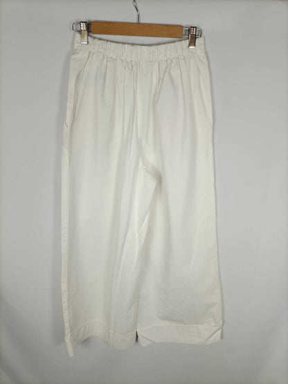 OYSHO. Pantalón blanco palazzo T.m