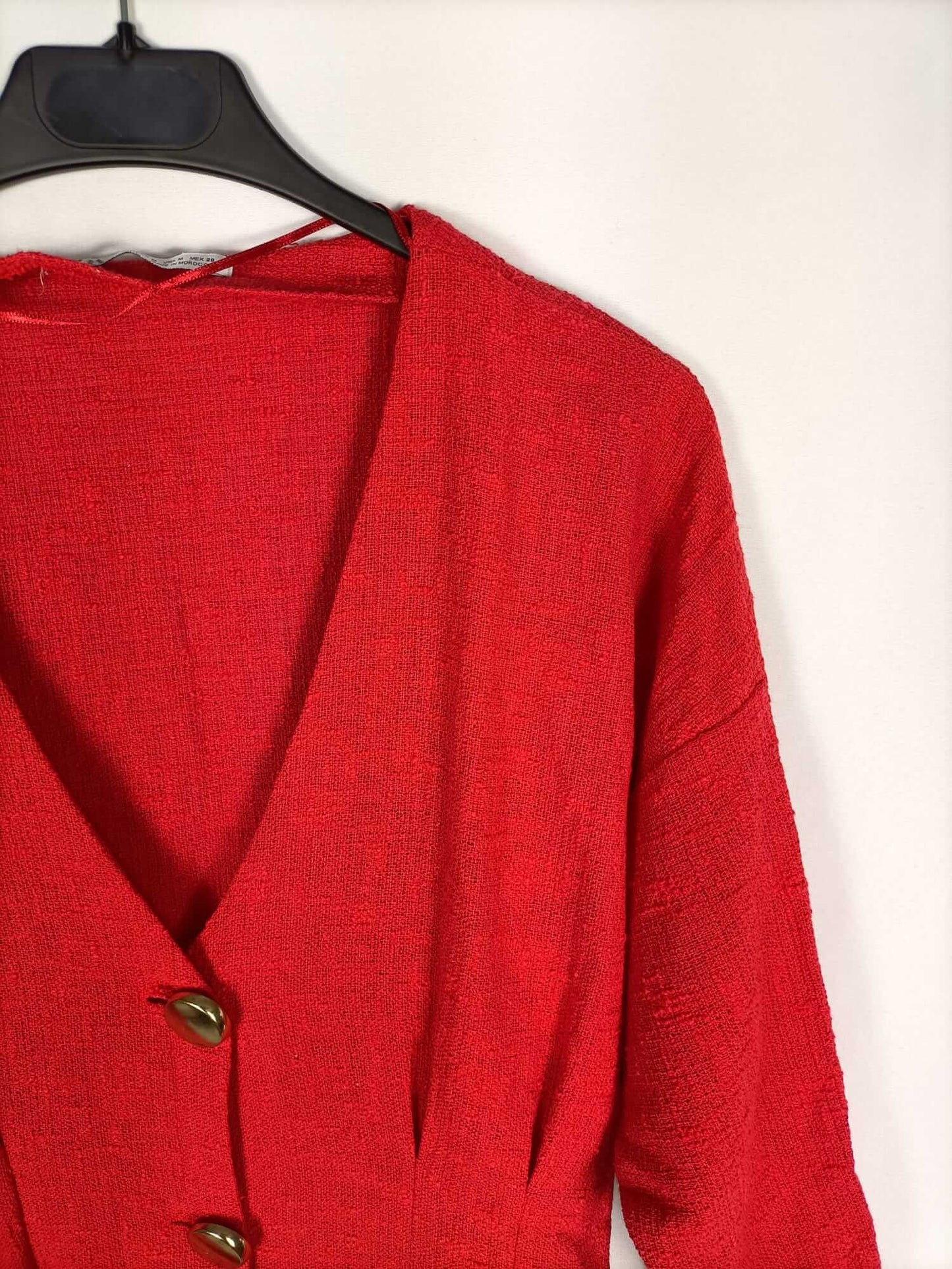 ZARA. Red tweed blouse TM