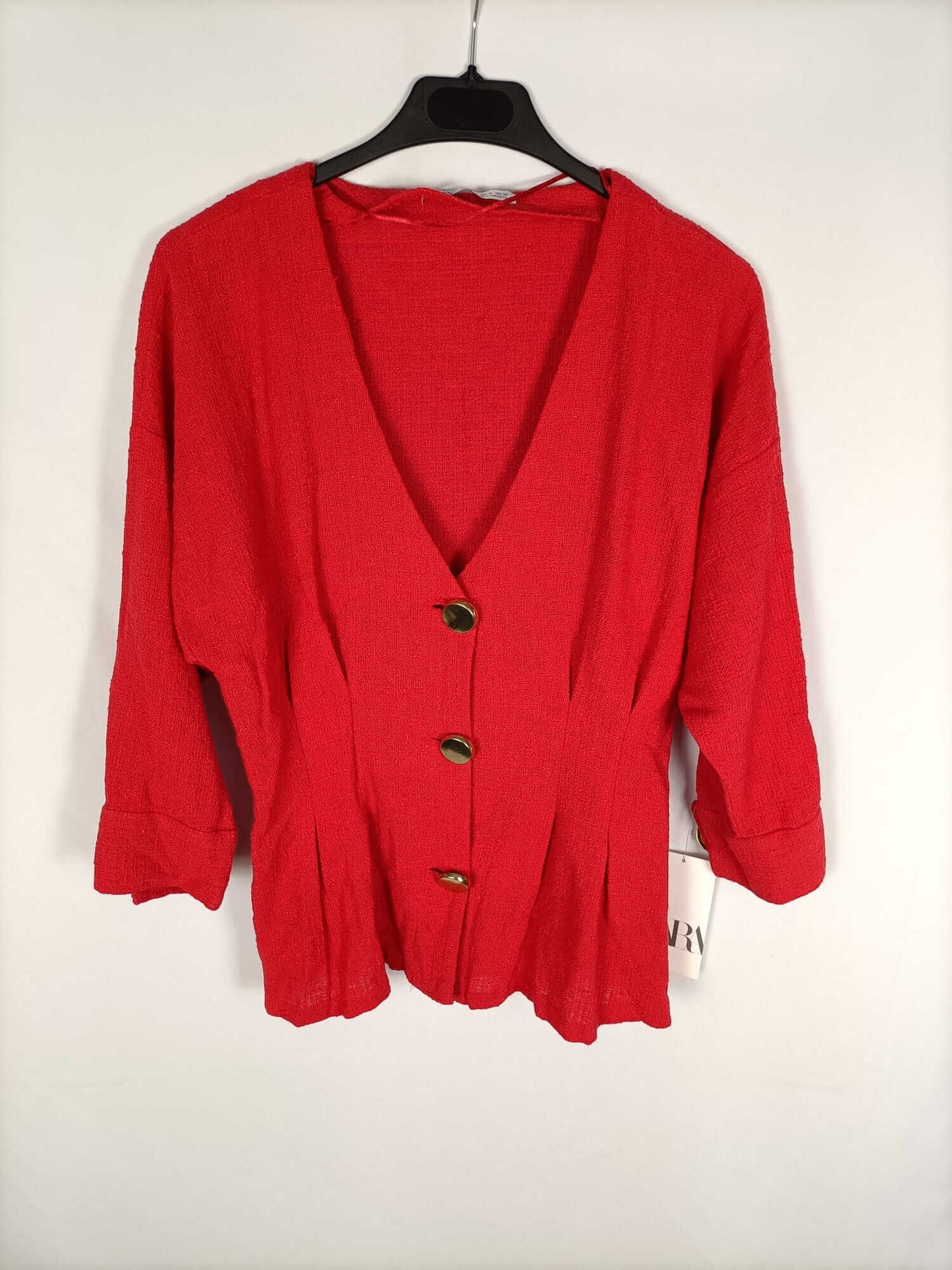 ZARA. Red tweed blouse TM