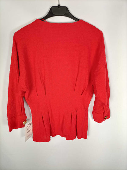 ZARA. Red tweed blouse TM