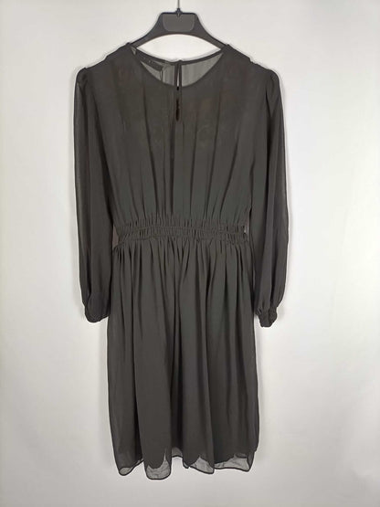 ZARA. Black embroidered dress Tm