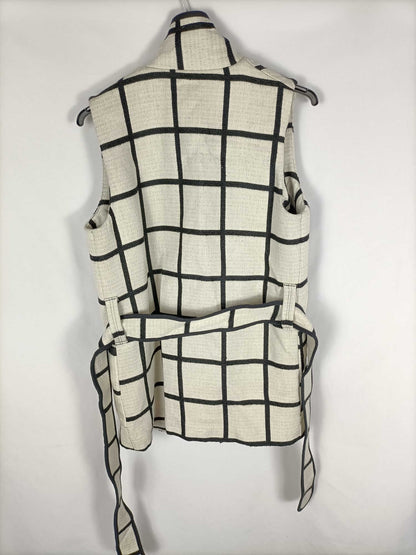 PAULA JUNYET. Chaleco cuadros T.s