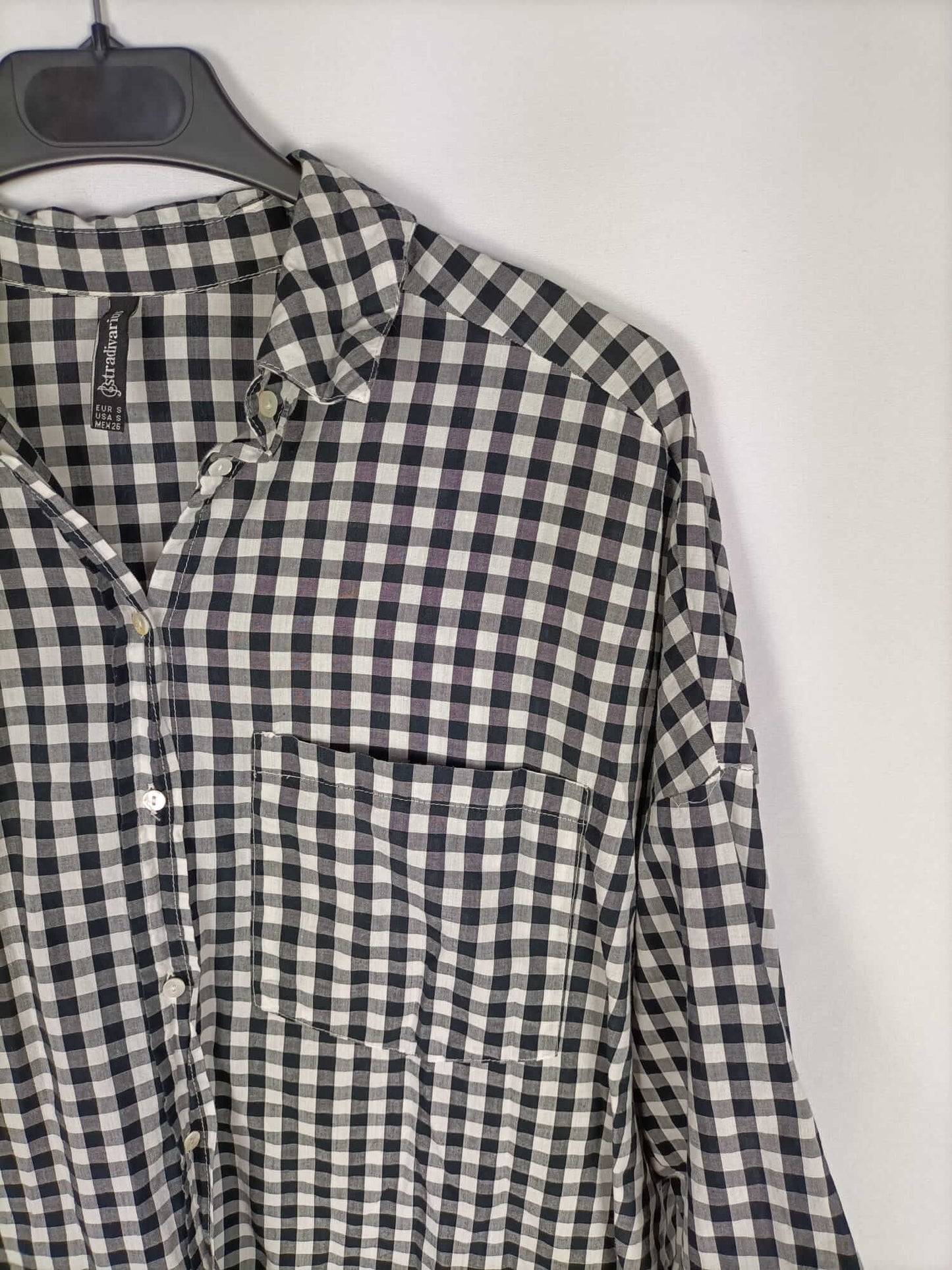 STRADIVARIUS. Camisa cuadros vichi T.s