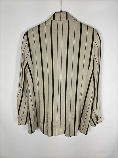 ZARA. Blazer beige rayas T.m