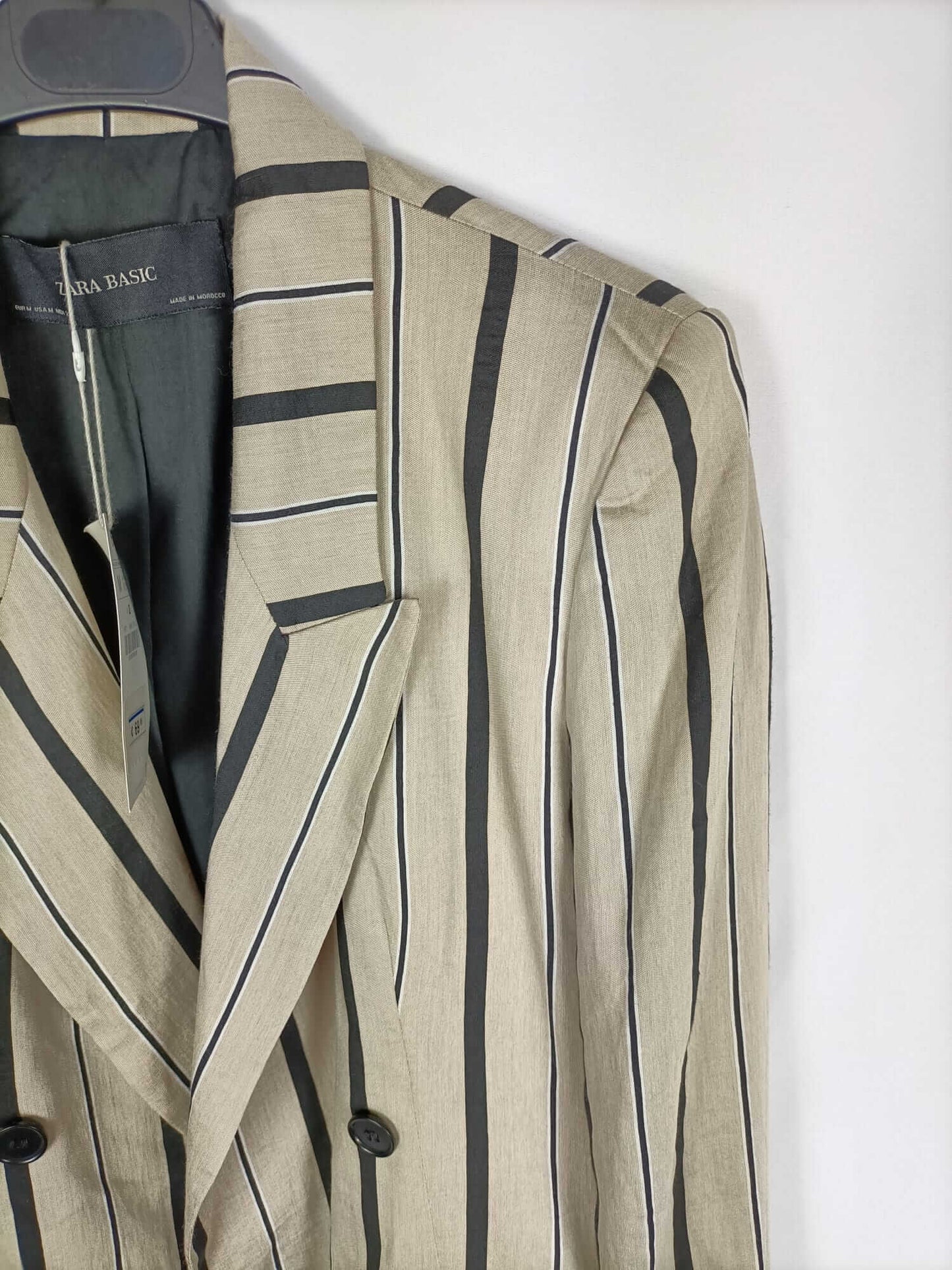 ZARA. Blazer beige rayas T.m