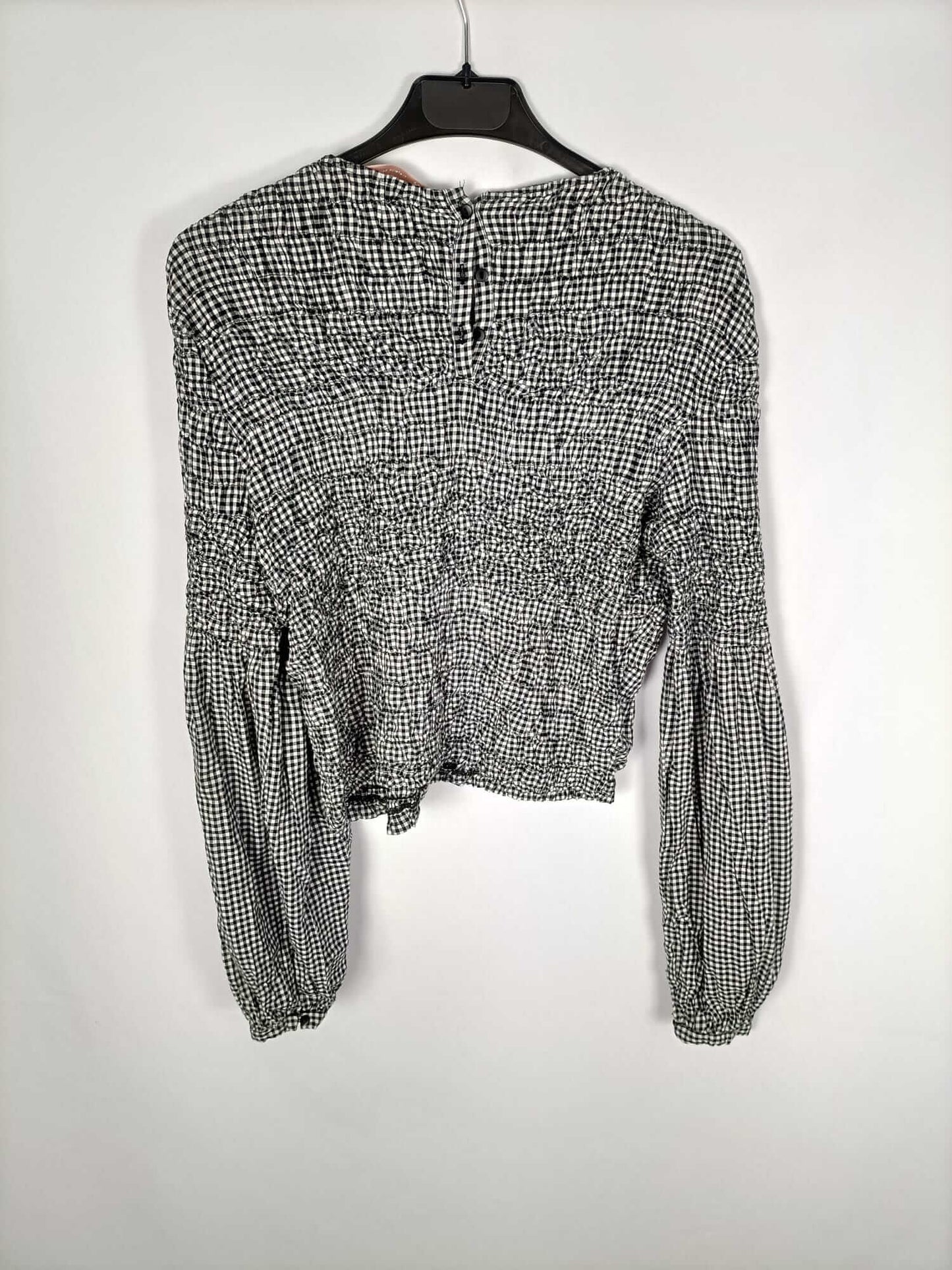 ZARA. Top fruncido cuadros vichí T.m