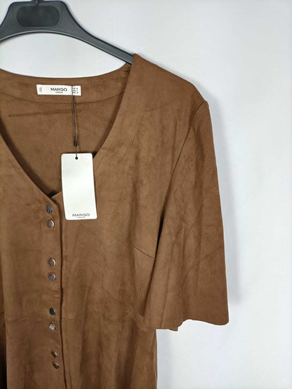 MANGO. Vestido antelina botones T.m