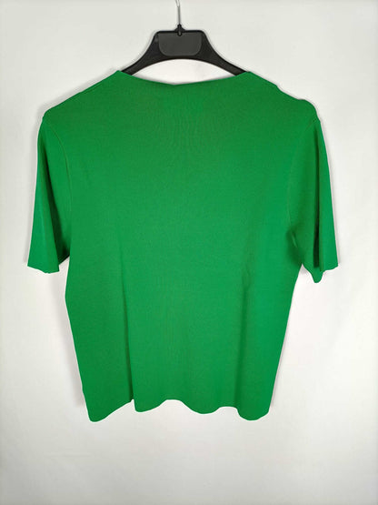 MANGO. Top verde elástico T.m