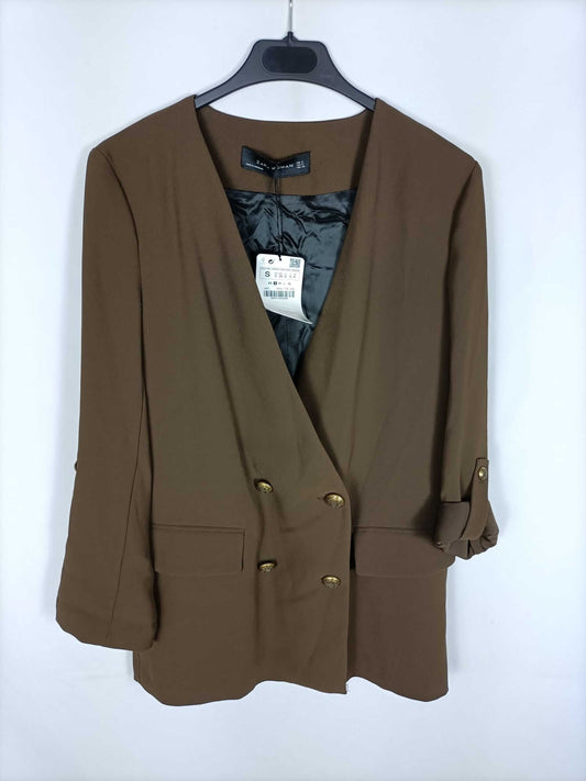 ZARA. Blazer verde cruzada  T.s