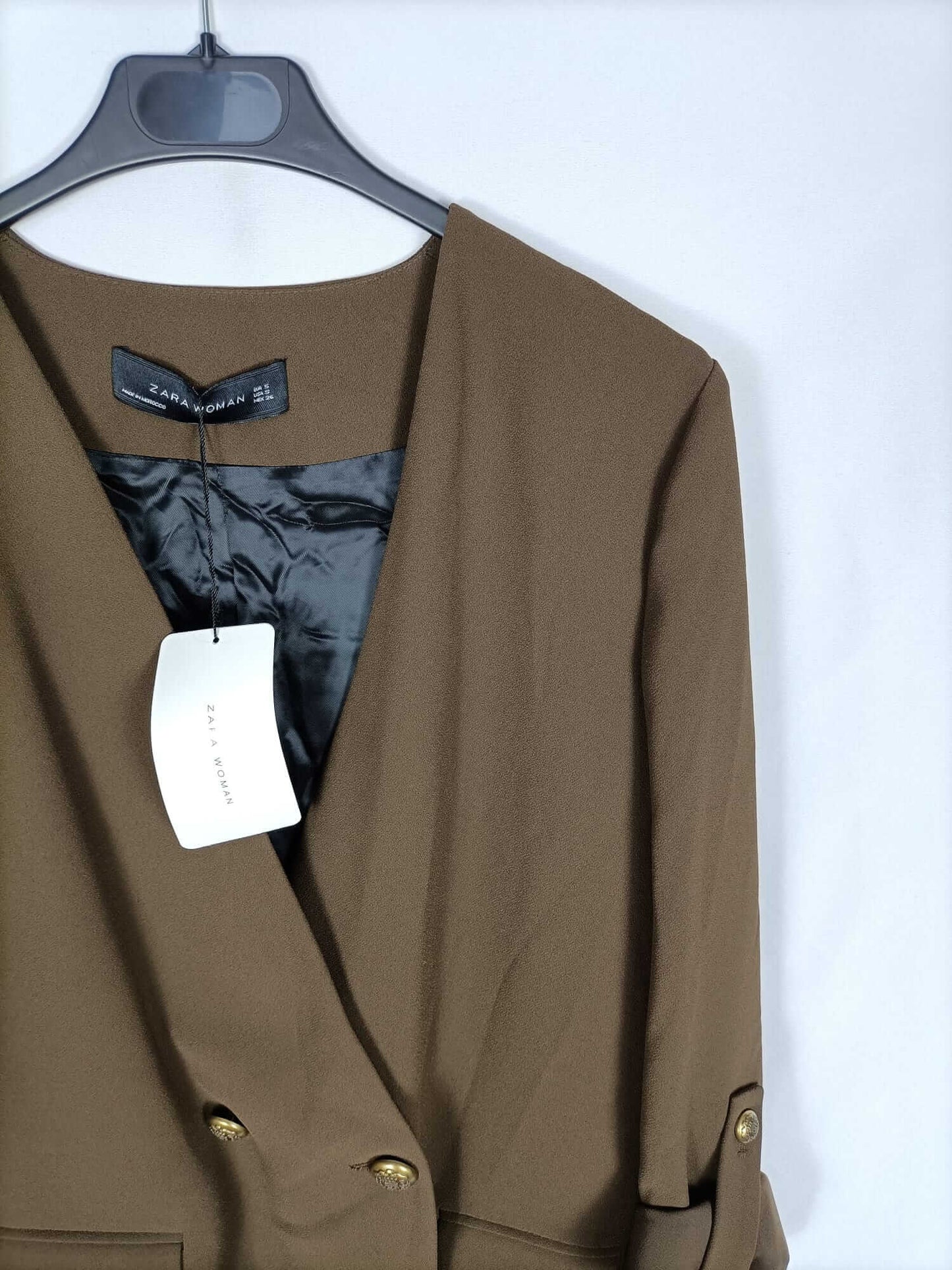 ZARA. Blazer verde cruzada  T.s