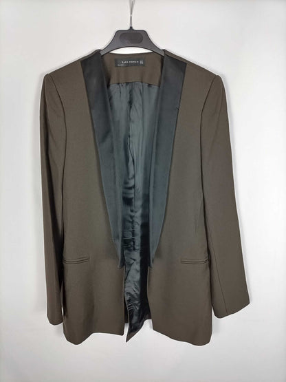 ZARA. Brown blazer with TM lapels