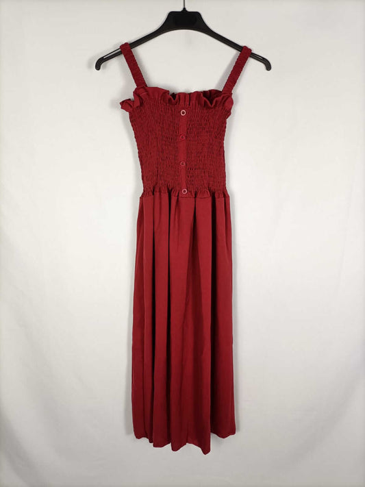 OTRAS. Vestido midi burdeos Tu (s/m)