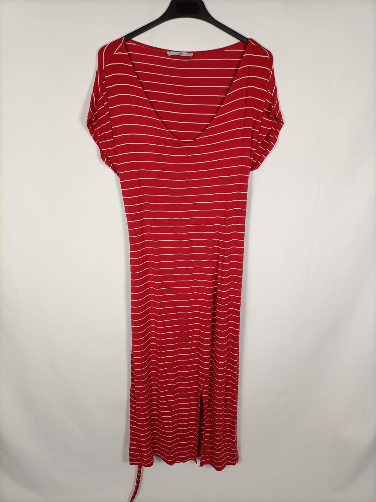 MANGO. Vestido rayas elástico T.m