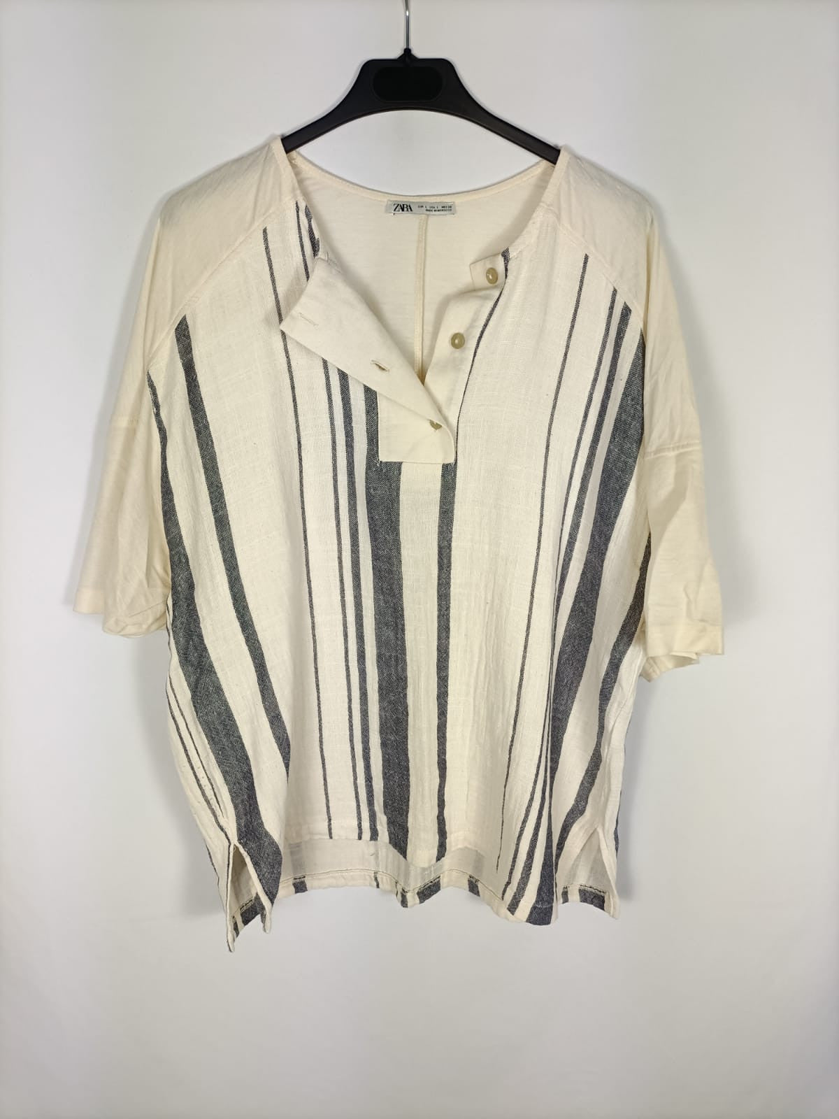 ZARA. Blusa rayas oversized T.l