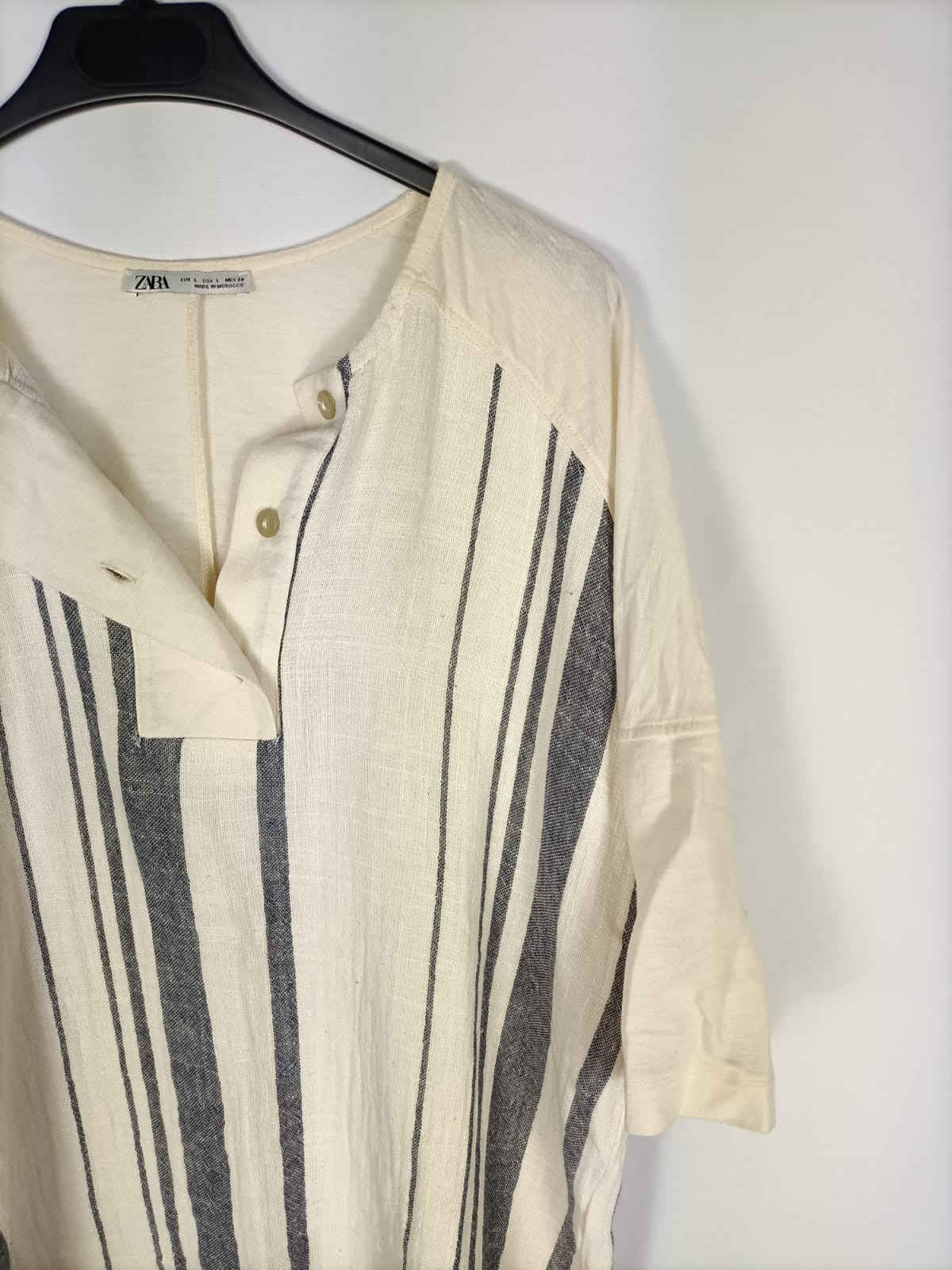 ZARA. Blusa rayas oversized T.l