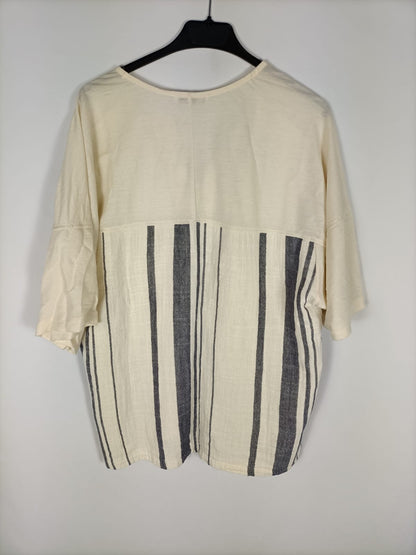 ZARA. Blusa rayas oversized T.l