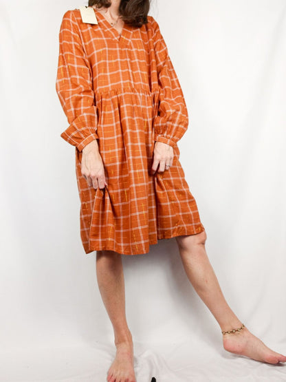 NÜPMH.Vestido teja cuadros T.36