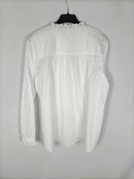 ESPRIT.Blusa blanca detalle plisado T.36