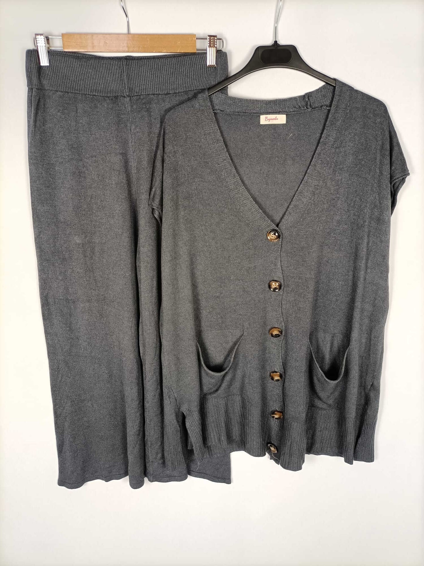 BUGANVILIA. Cárdigan gris punto TU (s/m)