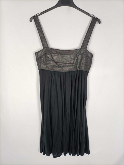 AMICHI. Short flowing black dress Tm