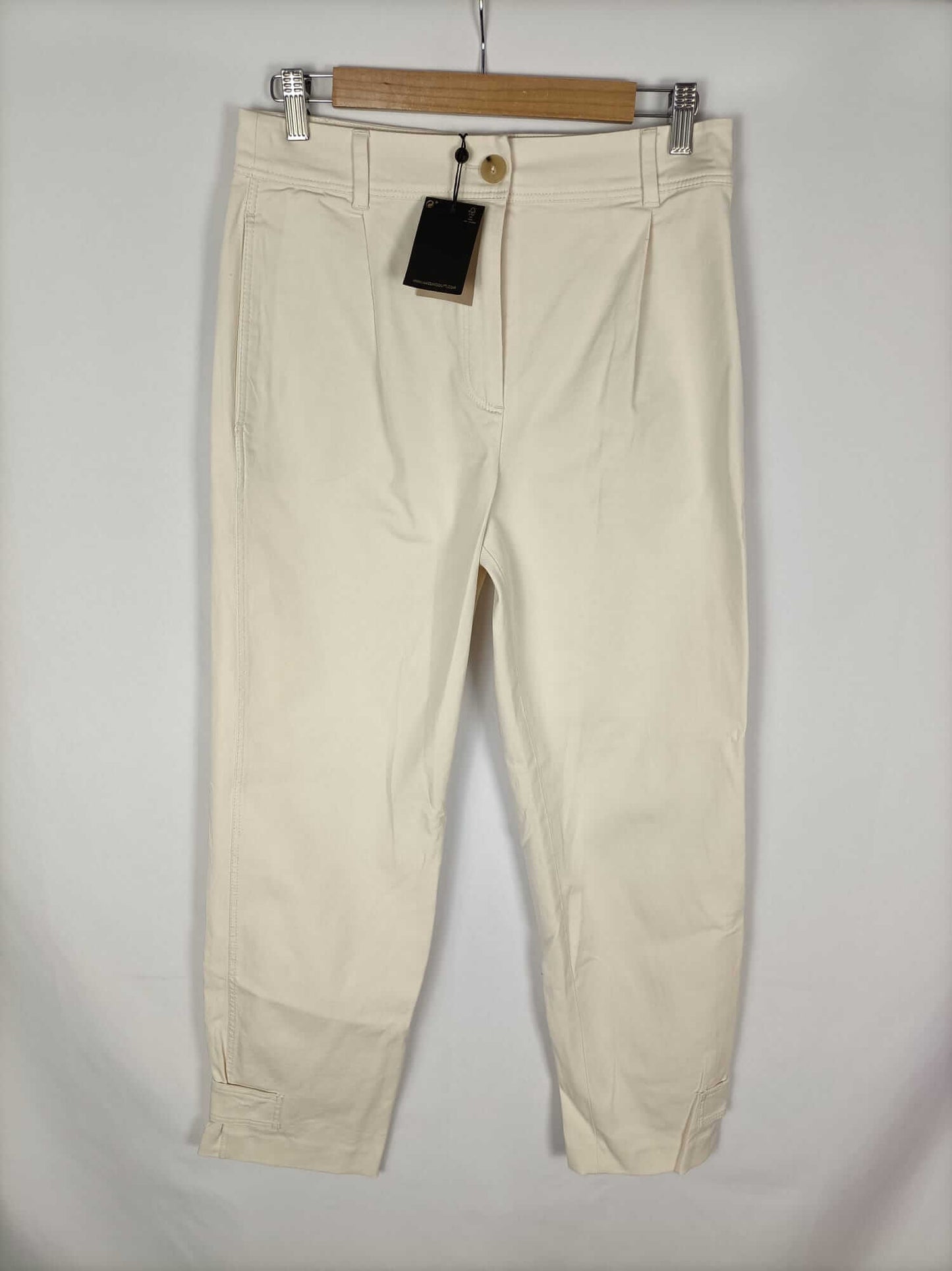 MASSIMO DUTTI.Pantalones beiges T.36