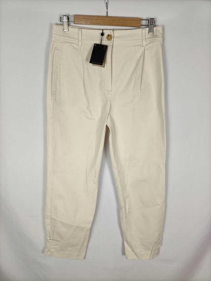 MASSIMO DUTTI.Pantalones beiges T.36