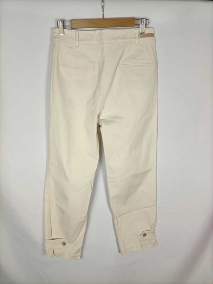 MASSIMO DUTTI.Pantalones beiges T.36