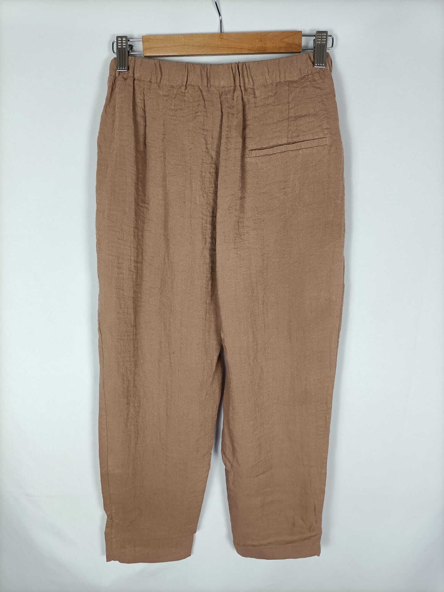 MANGO.Pantalones marrones fluidos T.36