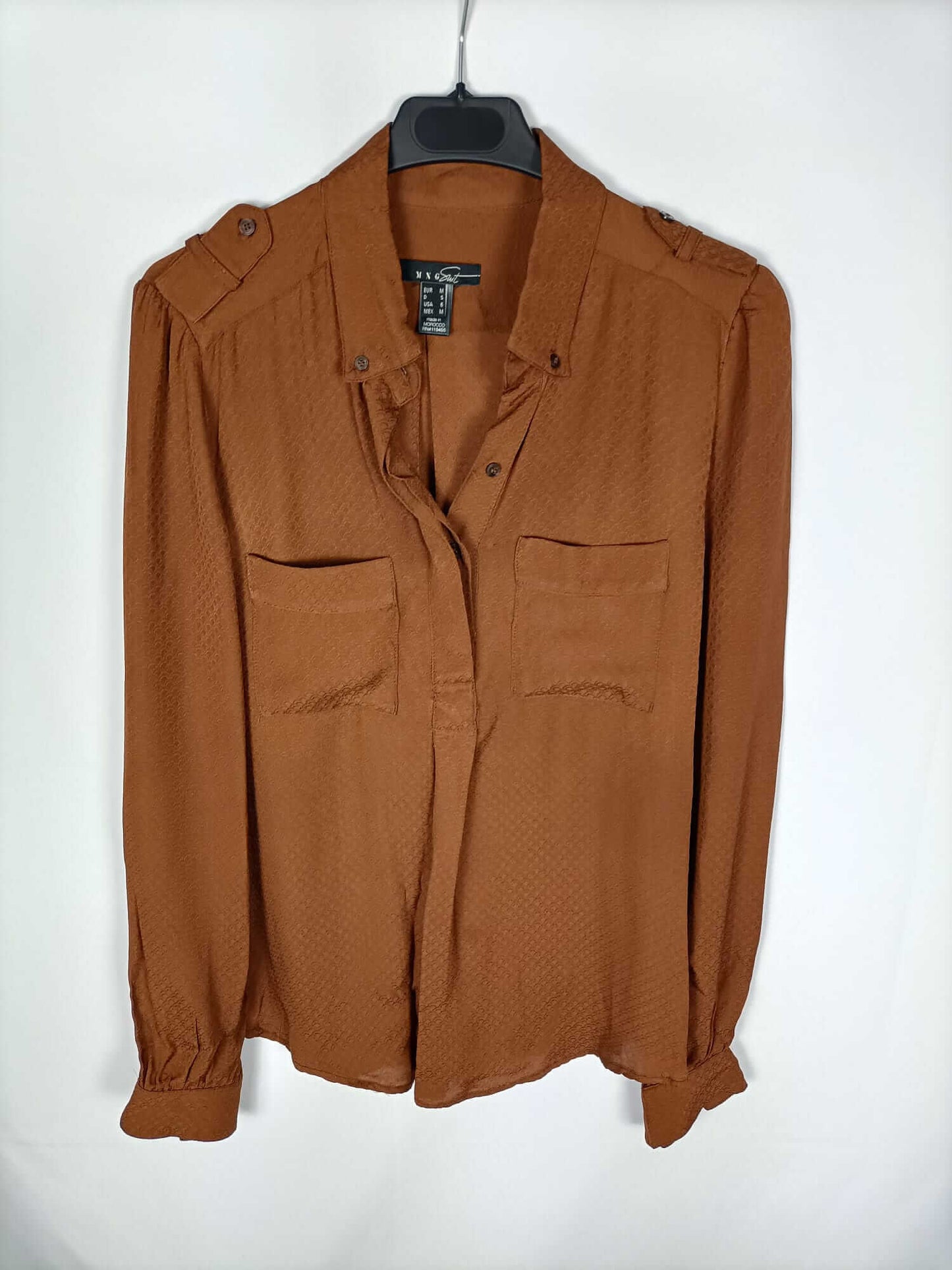 MANGO.Blusa color ocre T.m