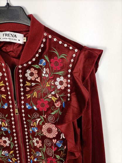 FREYA.Bomber burgundy embroidered Ts